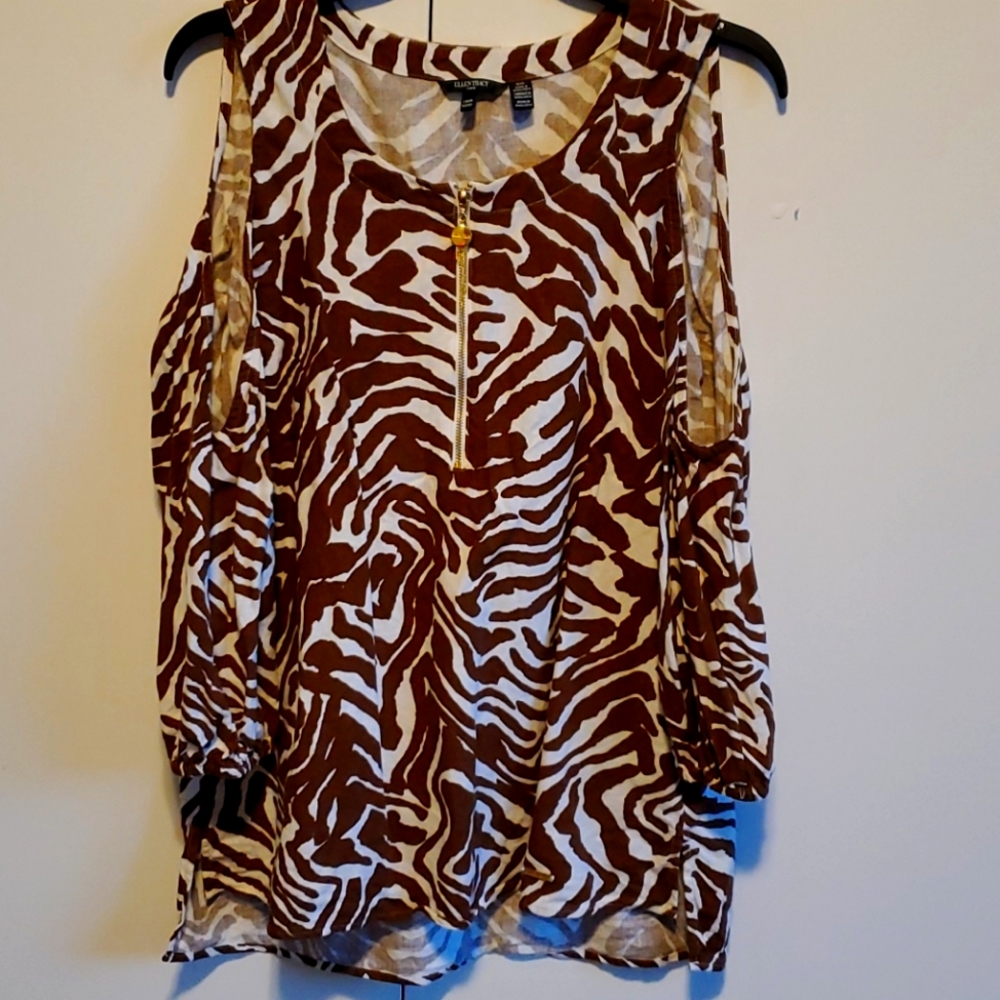 Ellen Tracy Giraffe Print Tunic